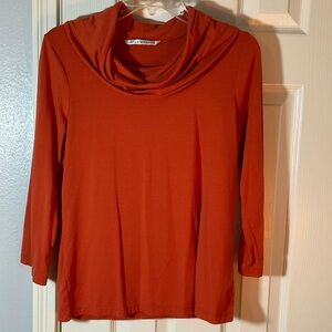 Peter Nygard Rust Long Sleeve Cowl Neck Top